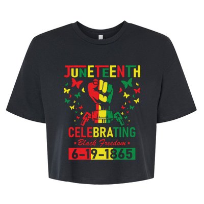 Juneteenth Celebrating Black Freedom 1865 African American Bella+Canvas Jersey Crop Tee