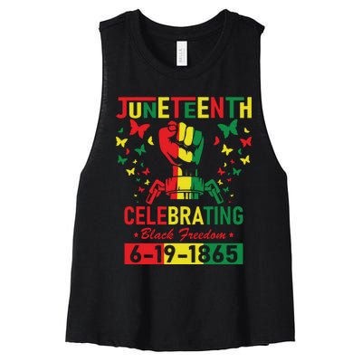 Juneteenth Celebrating Black Freedom 1865 African American Women's Racerback Cropped Tank