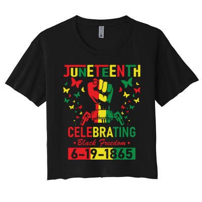 Juneteenth Celebrating Black Freedom 1865 African American Women's Crop Top Tee