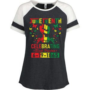 Juneteenth Celebrating Black Freedom 1865 African American Enza Ladies Jersey Colorblock Tee