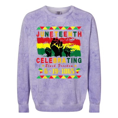 Juneteenth Celebrating Black Freedom 1865 African American Colorblast Crewneck Sweatshirt