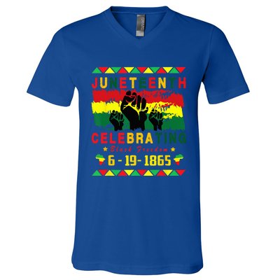 Juneteenth Celebrating Black Freedom 1865 African American V-Neck T-Shirt