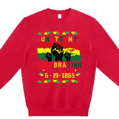 Juneteenth Celebrating Black Freedom 1865 African American Premium Crewneck Sweatshirt