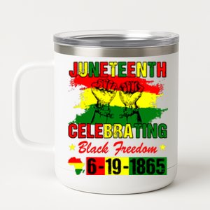 Juneteenth Celebrating Black Freedom 1865 African American 12 oz Stainless Steel Tumbler Cup