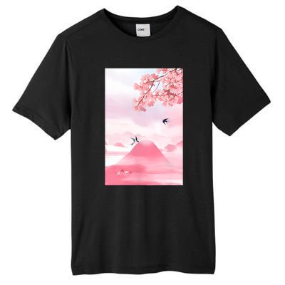 Japanese Cherry Blossom Japanese Woodblock Art Retro Tall Fusion ChromaSoft Performance T-Shirt