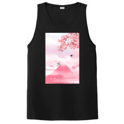 Japanese Cherry Blossom Japanese Woodblock Art Retro PosiCharge Competitor Tank