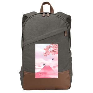 Japanese Cherry Blossom Japanese Woodblock Art Retro Cotton Canvas Backpack