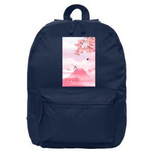 Japanese Cherry Blossom Japanese Woodblock Art Retro 16 in Basic Backpack