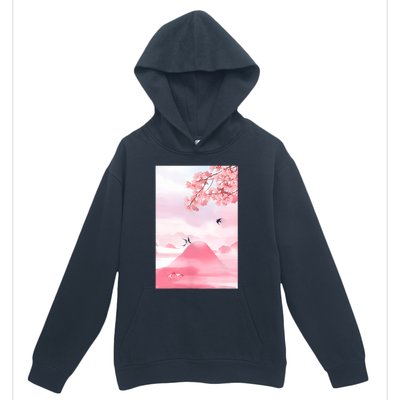 Japanese Cherry Blossom Japanese Woodblock Art Retro Urban Pullover Hoodie