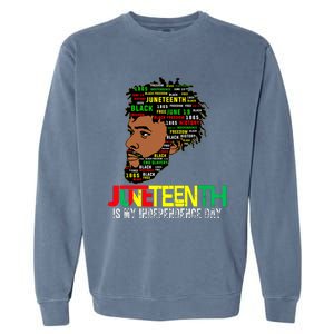 Juneteenth Celebrating Black Freedom African American 1865 Garment-Dyed Sweatshirt