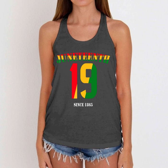 Juneteenth Cool Black History June 19 2024 Awesome Flag Women's Knotted Racerback Tank