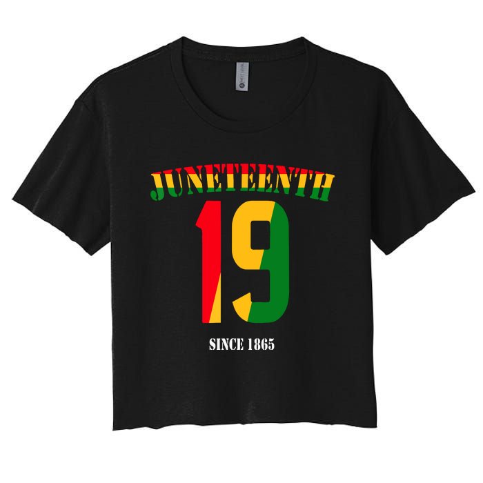 Juneteenth Cool Black History June 19 2024 Awesome Flag Women's Crop Top Tee