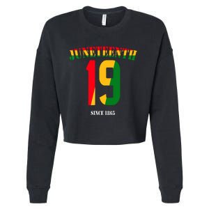 Juneteenth Cool Black History June 19 2024 Awesome Flag Cropped Pullover Crew