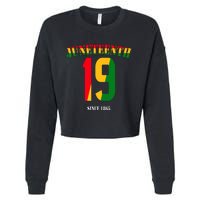 Juneteenth Cool Black History June 19 2024 Awesome Flag Cropped Pullover Crew