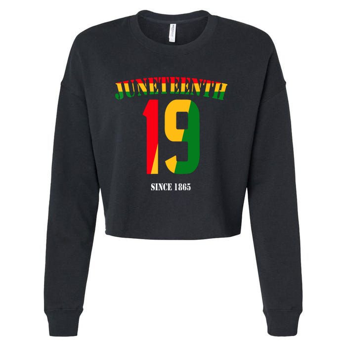 Juneteenth Cool Black History June 19 2024 Awesome Flag Cropped Pullover Crew