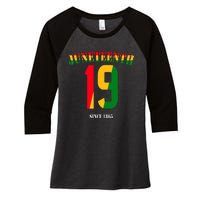 Juneteenth Cool Black History June 19 2024 Awesome Flag Women's Tri-Blend 3/4-Sleeve Raglan Shirt