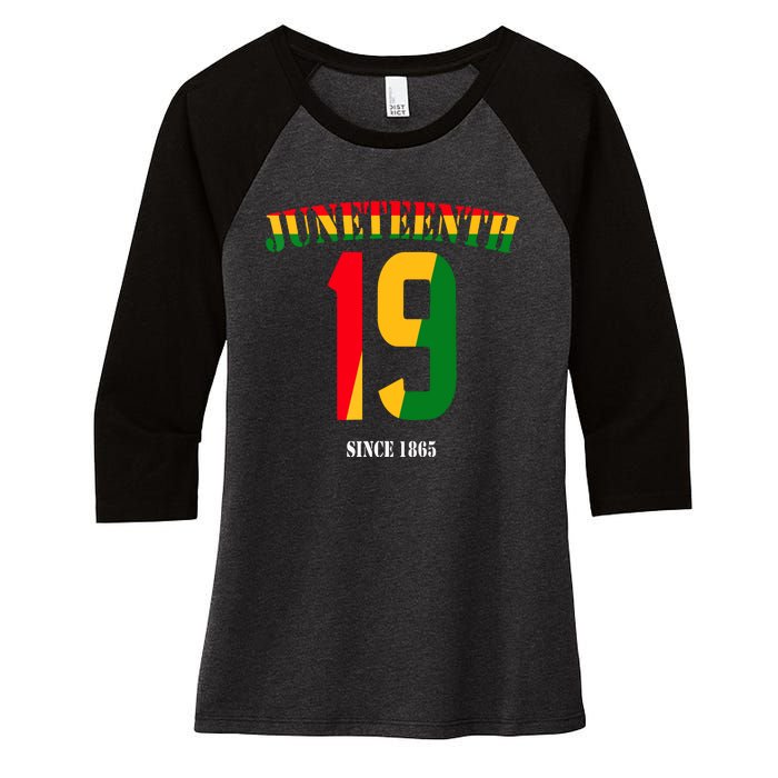 Juneteenth Cool Black History June 19 2024 Awesome Flag Women's Tri-Blend 3/4-Sleeve Raglan Shirt