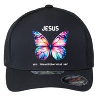 Jesus Christian Butterfly Meaningful Transformation Flexfit Unipanel Trucker Cap