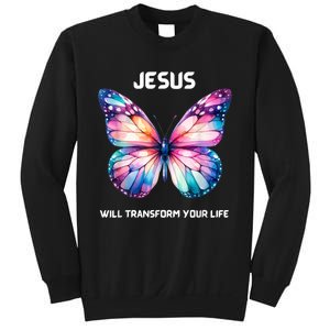 Jesus Christian Butterfly Meaningful Transformation Sweatshirt