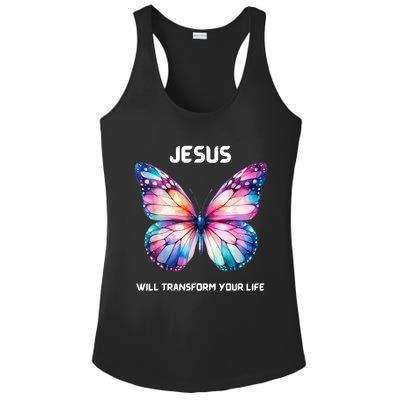 Jesus Christian Butterfly Meaningful Transformation Ladies PosiCharge Competitor Racerback Tank