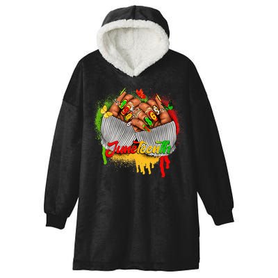 Juneteenth Celebrate Black Man Hands Nails Hooded Wearable Blanket