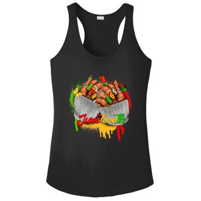 Juneteenth Celebrate Black Man Hands Nails Ladies PosiCharge Competitor Racerback Tank