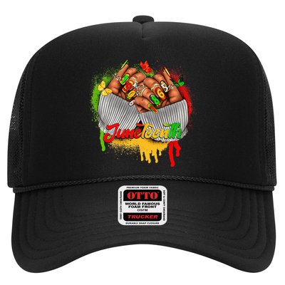 Juneteenth Celebrate Black Man Hands Nails Trucker Hat
