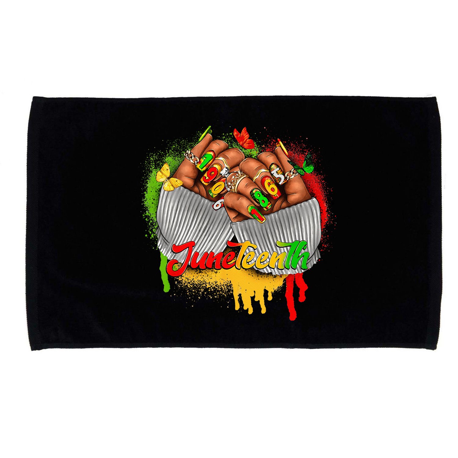 Juneteenth Celebrate Black Man Hands Nails Microfiber Hand Towel