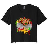 Juneteenth Celebrate Black Man Hands Nails Women's Crop Top Tee