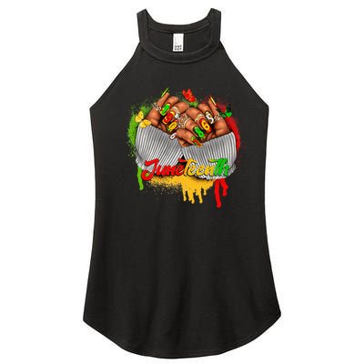 Juneteenth Celebrate Black Man Hands Nails Women’s Perfect Tri Rocker Tank