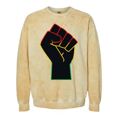 Juneteenth Celebrates Black African American Freedom Fist Colorblast Crewneck Sweatshirt