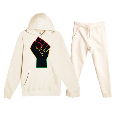 Juneteenth Celebrates Black African American Freedom Fist Premium Hooded Sweatsuit Set