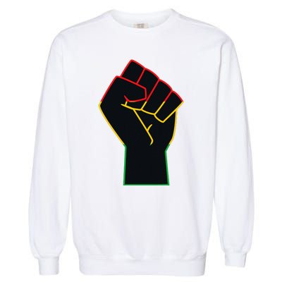 Juneteenth Celebrates Black African American Freedom Fist Garment-Dyed Sweatshirt