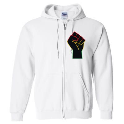 Juneteenth Celebrates Black African American Freedom Fist Full Zip Hoodie