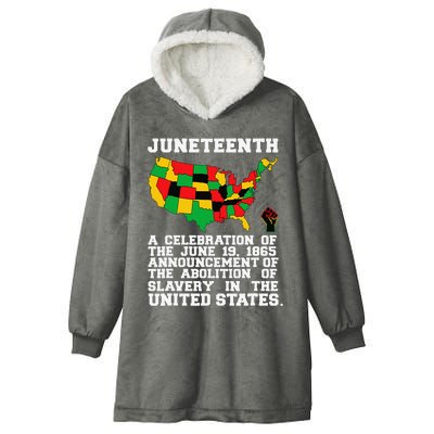 Juneteenth Celebrates Black African American Freedom History Hooded Wearable Blanket