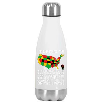 Juneteenth Celebrates Black African American Freedom History Stainless Steel Insulated Water Bottle