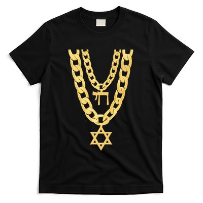 Jew Chai Bling Chain Hanukkah Festival Of Lights Jew T-Shirt