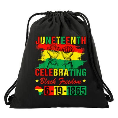 Juneteenth Celebrating Black Freedom 1865 African American Drawstring Bag