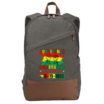 Juneteenth Celebrating Black Freedom 1865 African American Cotton Canvas Backpack