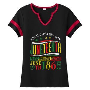 Juneteenth Celebrating Black Freedom 1865 Ladies Halftime Notch Neck Tee