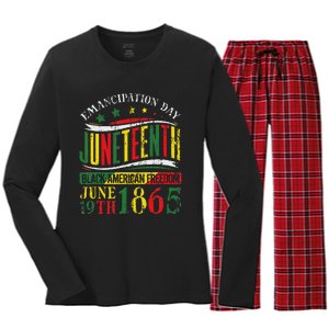 Juneteenth Celebrating Black Freedom 1865 Women's Long Sleeve Flannel Pajama Set 