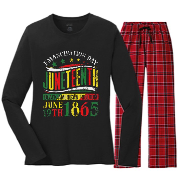 Juneteenth Celebrating Black Freedom 1865 Women's Long Sleeve Flannel Pajama Set 