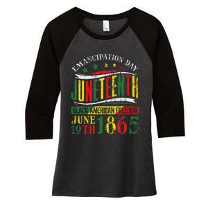 Juneteenth Celebrating Black Freedom 1865 Women's Tri-Blend 3/4-Sleeve Raglan Shirt