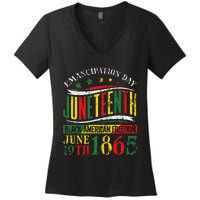 Juneteenth Celebrating Black Freedom 1865 Women's V-Neck T-Shirt