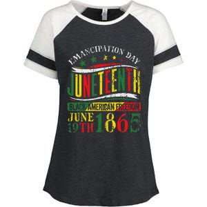 Juneteenth Celebrating Black Freedom 1865 Enza Ladies Jersey Colorblock Tee