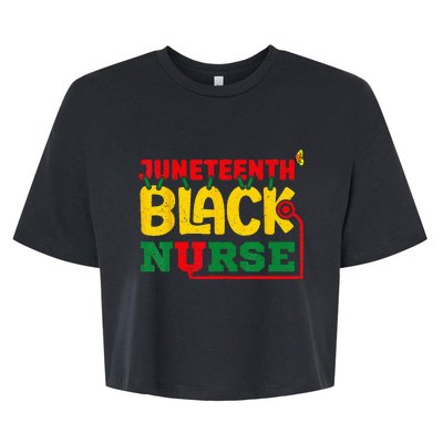 Juneteenth Celebrate Black Nurse Bella+Canvas Jersey Crop Tee