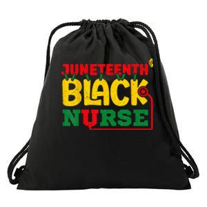 Juneteenth Celebrate Black Nurse Drawstring Bag