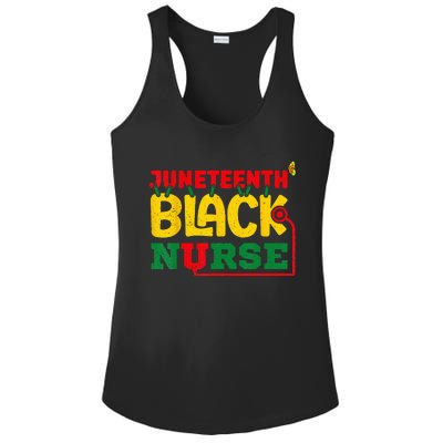 Juneteenth Celebrate Black Nurse Ladies PosiCharge Competitor Racerback Tank