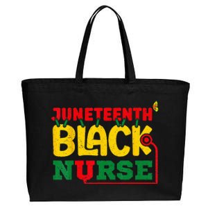 Juneteenth Celebrate Black Nurse Cotton Canvas Jumbo Tote