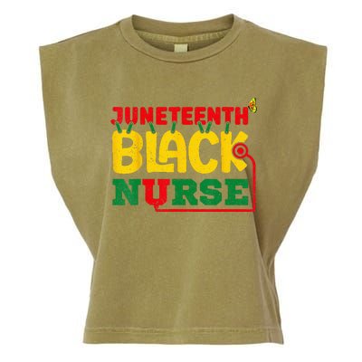 Juneteenth Celebrate Black Nurse Garment-Dyed Women's Muscle Tee